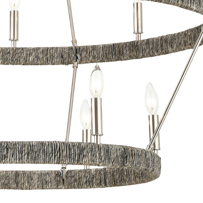 Elk Lighting Abaca Polished Nickel 14 Light Chandelier