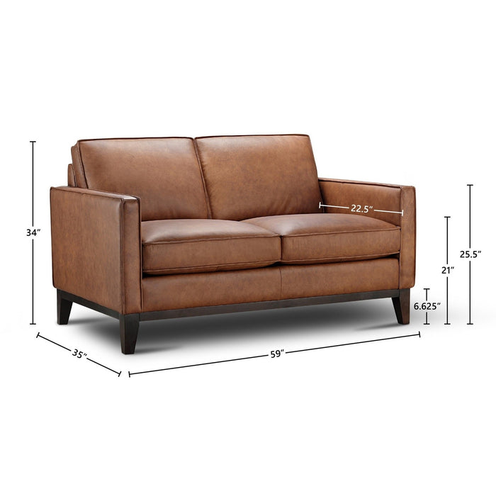 GTR Pimlico Brown Leather Loveseat