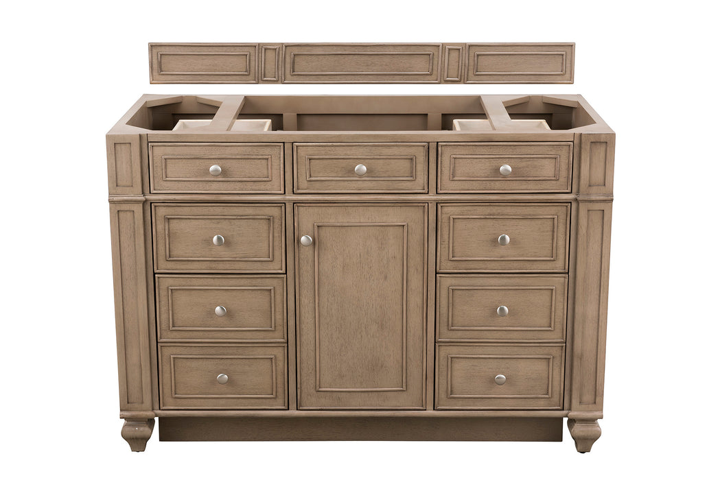 Bristol 48" Single Vanity, Bright White w/ 3 CM Victorian Silver Silestone Top w/ FreePower Wireless Charger