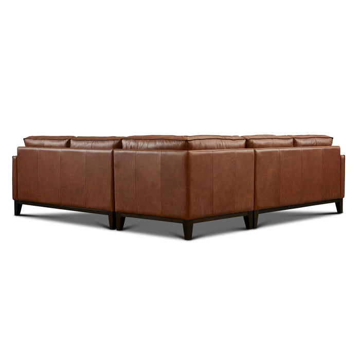 GTR Pimlico Brown Leather Sectional Sofa