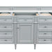 Brittany 60" Single Vanity, Burnished Mahogany w/ 3 CM Victorian Silver Silestone Top w/FreePower Wireless Charger