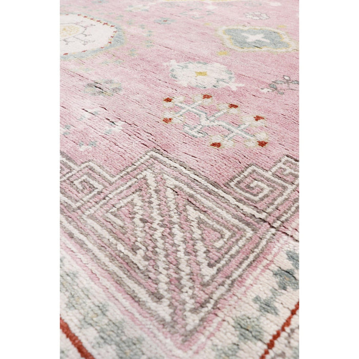 Pasargad Home Khotan Collection Hand-Knotted Wool Rose Area Rug- 8' 1" X 10' 0" PKh-530R 8x10