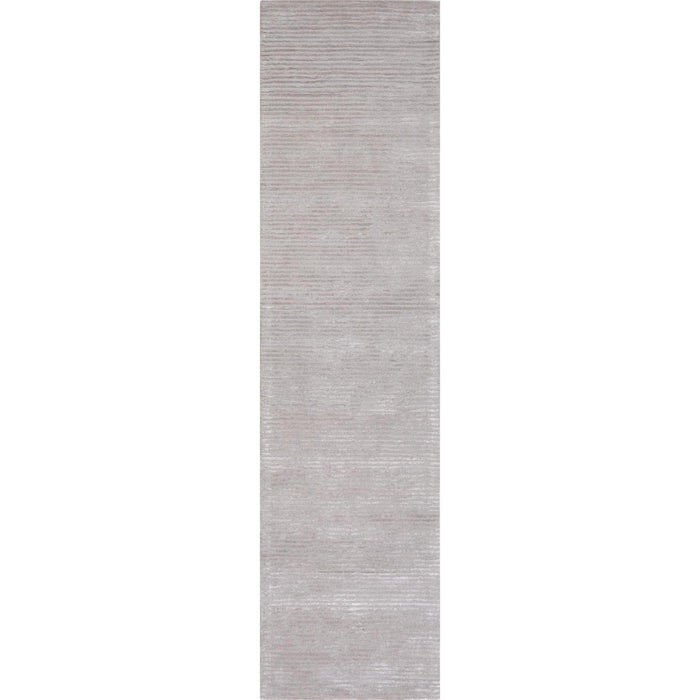 Pasargad Home Edgy Collection Hand-Tufted Bamboo Silk & Wool Area Rug, 2' 6" X 10' 0", Silver pvny-11 rnr 2.6x10