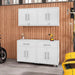 Manhattan Comfort Eiffel 4-Piece Garage Storage Set in White