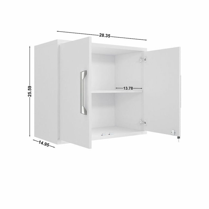 Manhattan Comfort Eiffel 4-Piece Garage Storage Set in White