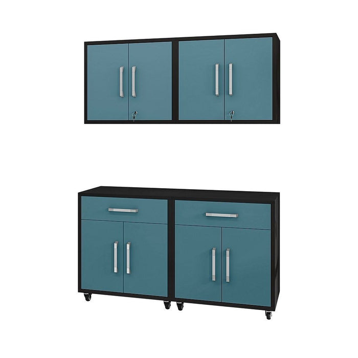 Manhattan Comfort Eiffel 4-Piece Garage Storage Set in White