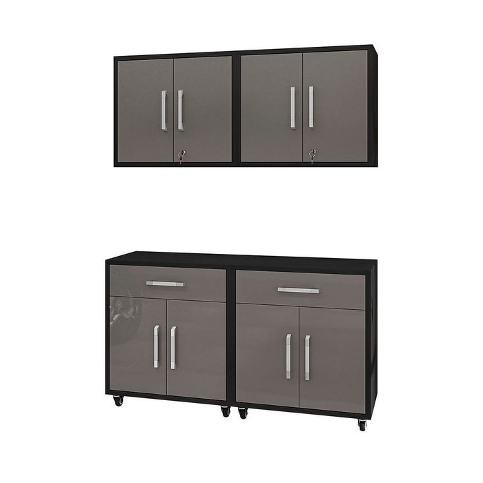 Manhattan Comfort Eiffel 4-Piece Garage Storage Set in White