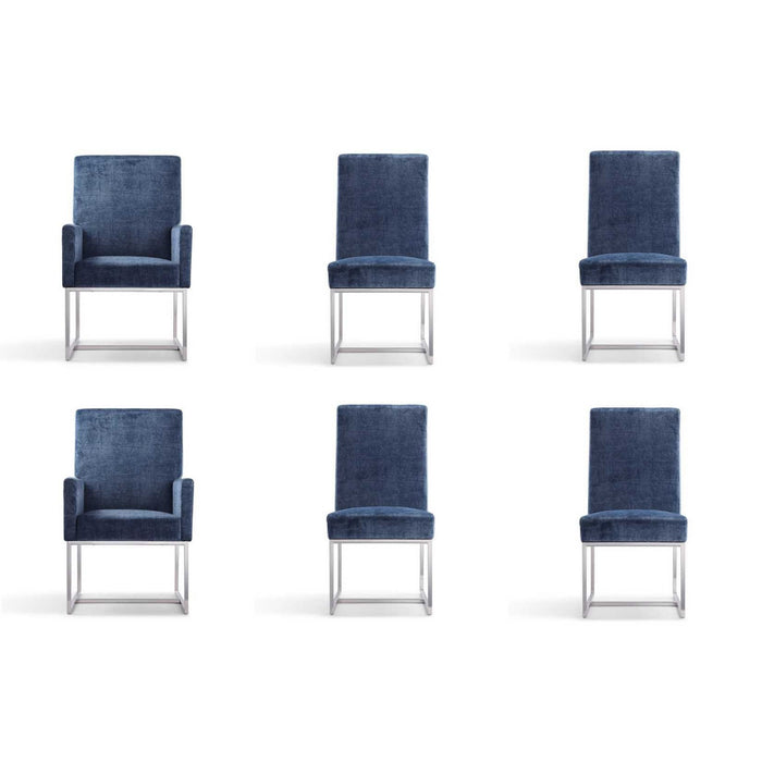 Manhattan Comfort Element Blue Dining Chairs Set of 6