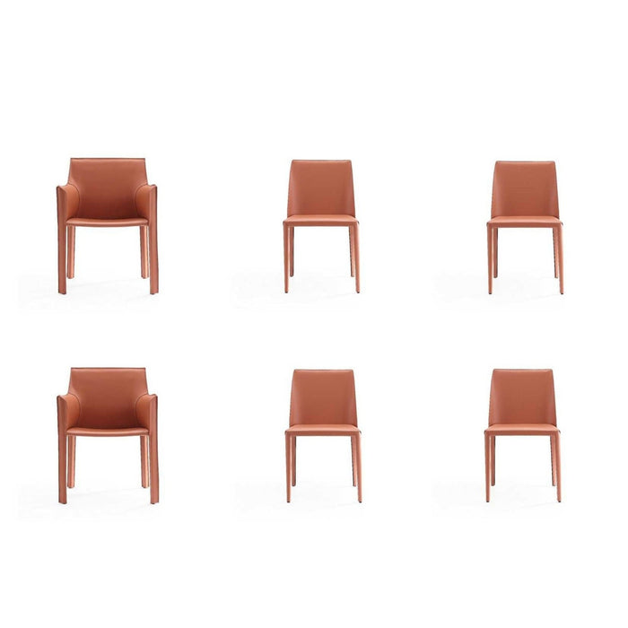 Manhattan Comfort Paris Coral Dining Chairs Set of 6