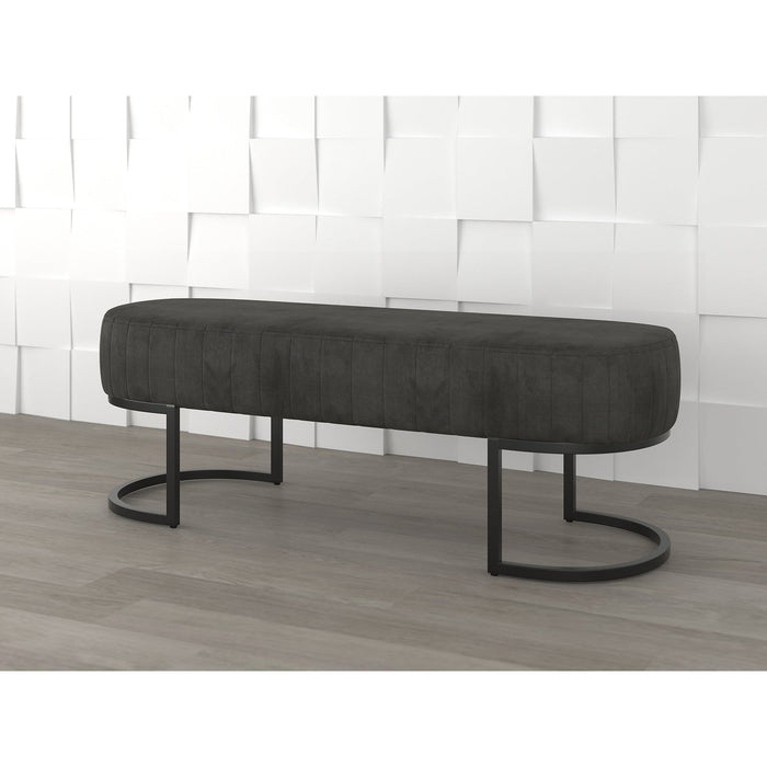 Worldwide Home Furnishings Caprese-Bench-Vintage Charcoal Bench 401-269CHR/BK