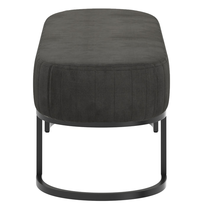 Worldwide Home Furnishings Caprese-Bench-Vintage Charcoal Bench 401-269CHR/BK