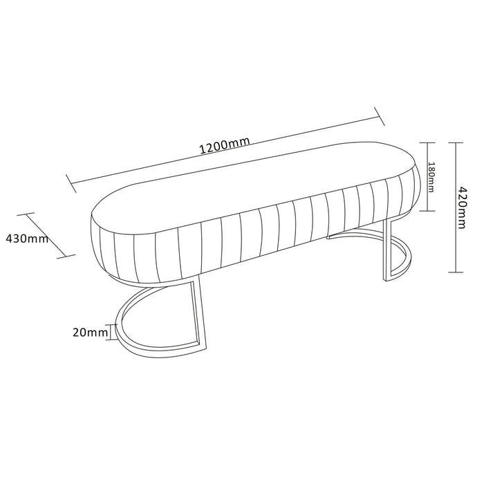 Worldwide Home Furnishings Caprese-Bench-Vintage Charcoal Bench 401-269CHR/BK