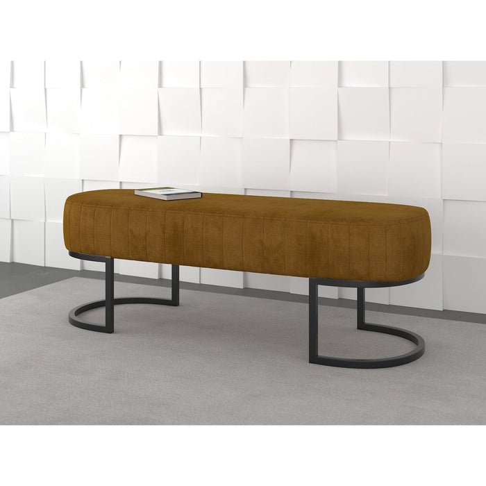 Worldwide Home Furnishings Caprese-Bench-Vintage Mustard Bench 401-269MUS/BK