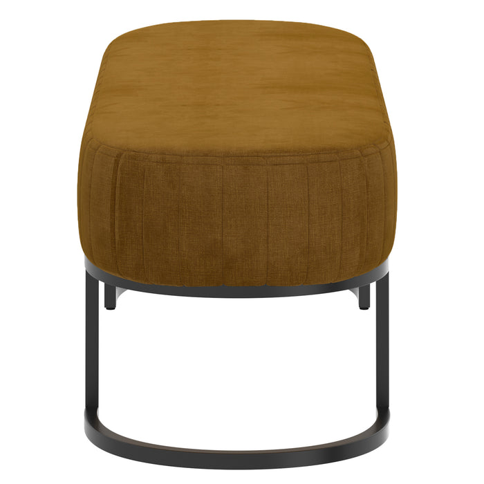 Worldwide Home Furnishings Caprese-Bench-Vintage Mustard Bench 401-269MUS/BK