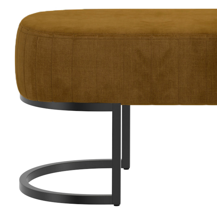 Worldwide Home Furnishings Caprese-Bench-Vintage Mustard Bench 401-269MUS/BK