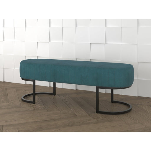Worldwide Home Furnishings Caprese-Bench-Vintage Teal Bench 401-269TL/BK