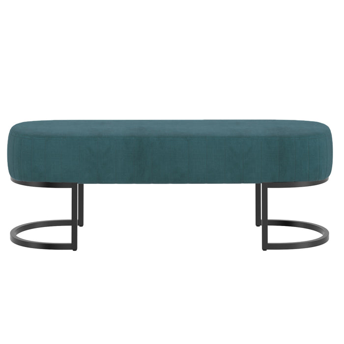 Worldwide Home Furnishings Caprese-Bench-Vintage Teal Bench 401-269TL/BK