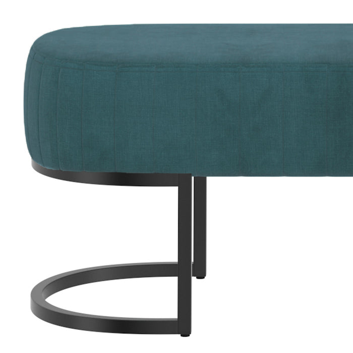 Worldwide Home Furnishings Caprese-Bench-Vintage Teal Bench 401-269TL/BK