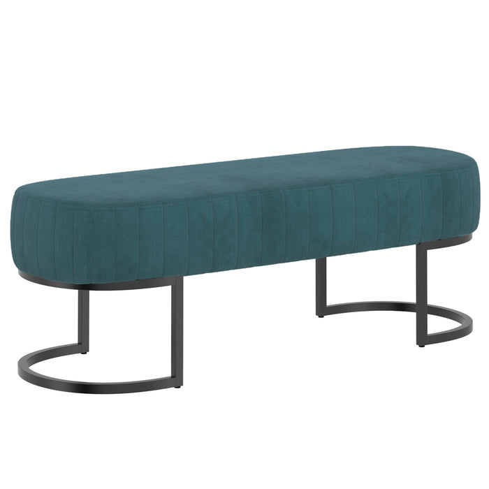 Worldwide Home Furnishings Caprese-Bench-Vintage Teal Bench 401-269TL/BK