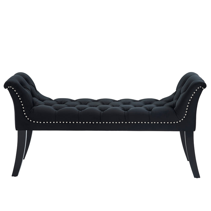 Worldwide Home Furnishings Velci-Bench-Black Bench 401-373BK