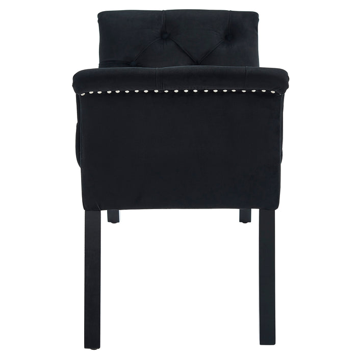 Worldwide Home Furnishings Velci-Bench-Black Bench 401-373BK