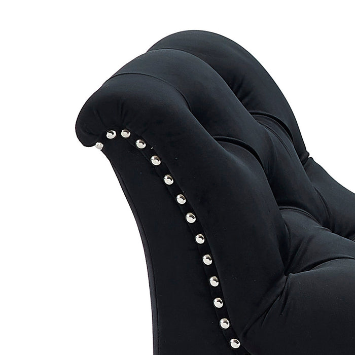 Worldwide Home Furnishings Velci-Bench-Black Bench 401-373BK