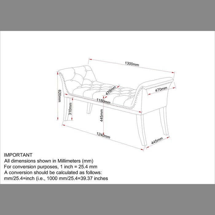 Worldwide Home Furnishings Velci-Bench-Black Bench 401-373BK