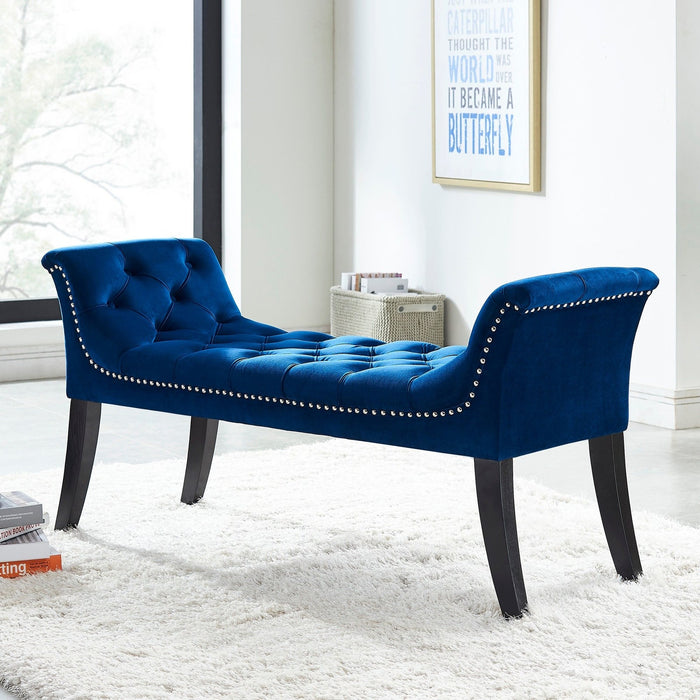 Worldwide Home Furnishings Velci-Bench-Blue Bench 401-373BLU