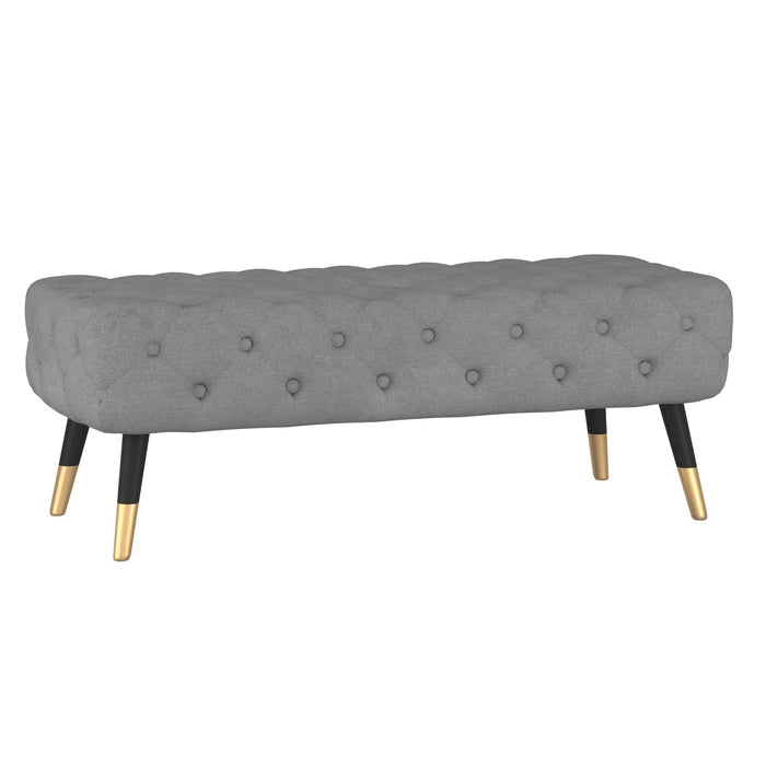 Worldwide Home Furnishings Meryl-Bench-Grey Bench 401-568GRY