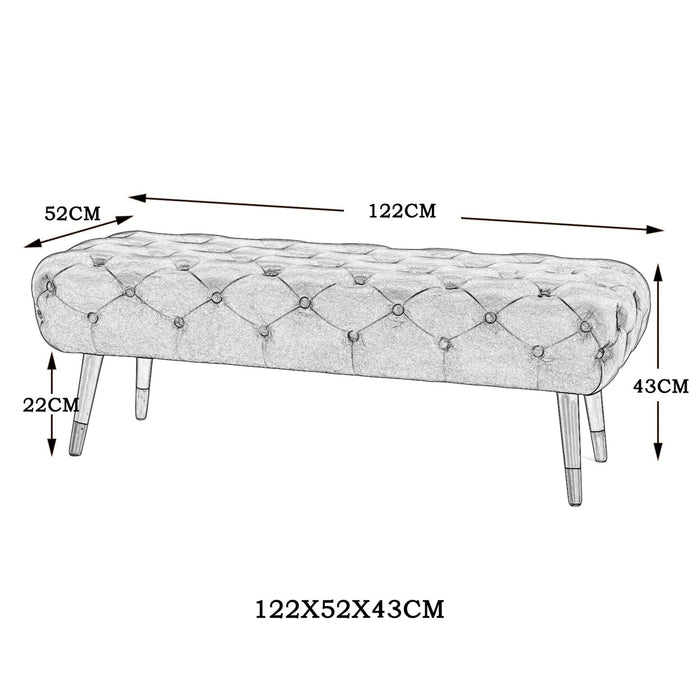 Worldwide Home Furnishings Meryl-Bench-Grey Bench 401-568GRY