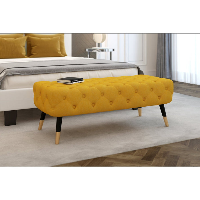 Worldwide Home Furnishings Meryl-Bench-Mustard Bench 401-568MUS