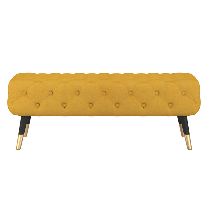 Worldwide Home Furnishings Meryl-Bench-Mustard Bench 401-568MUS