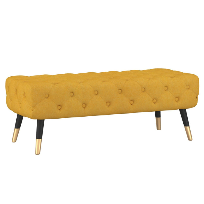 Worldwide Home Furnishings Meryl-Bench-Mustard Bench 401-568MUS