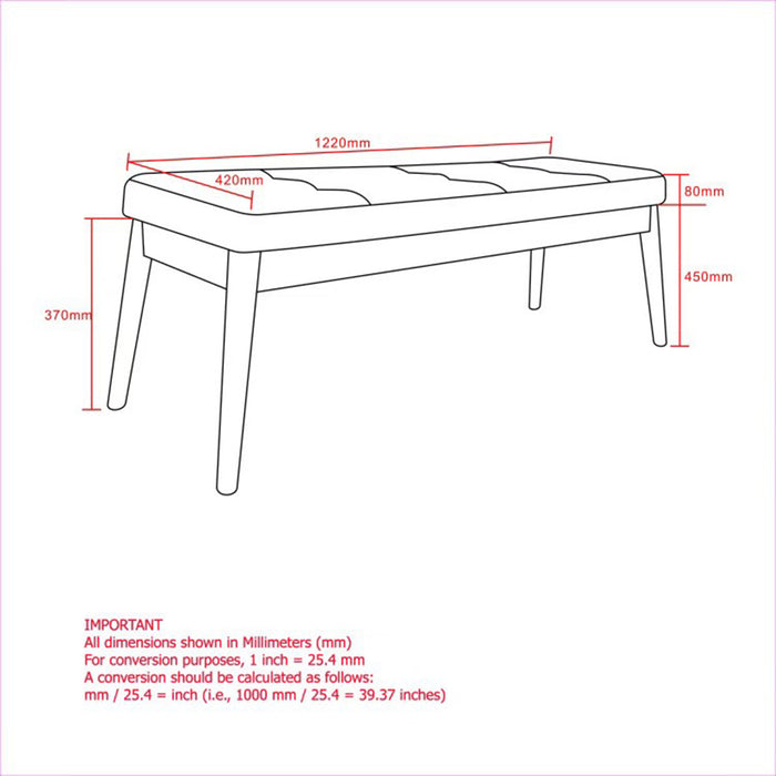 Worldwide Home Furnishings Ingrid-Bench-Vintage Charcoal Bench 401-570CH