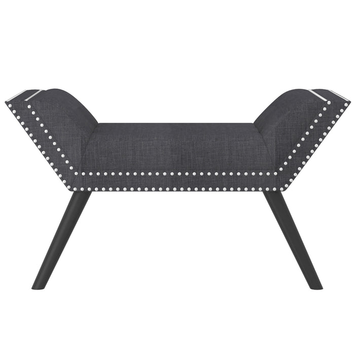 Worldwide Home Furnishings Lana-Bench-Grey Bench 401-950GY