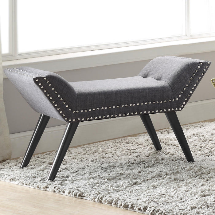 Worldwide Home Furnishings Lana-Bench-Grey Bench 401-950GY