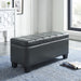 Worldwide Home Furnishings Winston-Storage Ottoman-Grey Rectangular Storage Ottoman 402-257GY