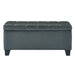 Worldwide Home Furnishings Winston-Storage Ottoman-Grey Rectangular Storage Ottoman 402-257GY