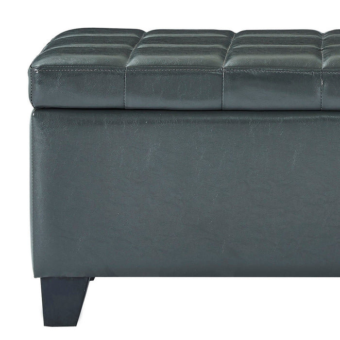 Worldwide Home Furnishings Winston-Storage Ottoman-Grey Rectangular Storage Ottoman 402-257GY