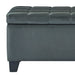 Worldwide Home Furnishings Winston-Storage Ottoman-Grey Rectangular Storage Ottoman 402-257GY