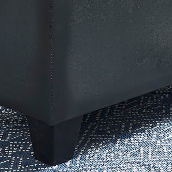 Worldwide Home Furnishings Winston-Storage Ottoman-Grey Rectangular Storage Ottoman 402-257GY