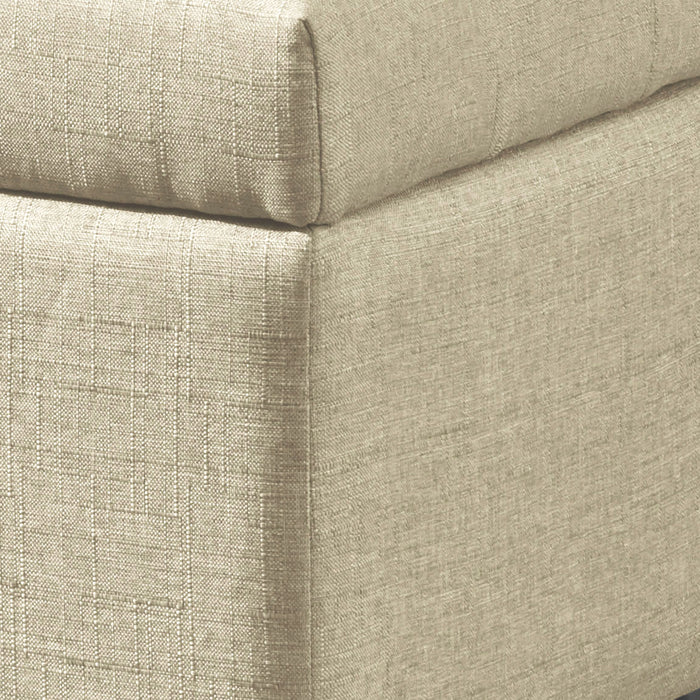Worldwide Home Furnishings Harper-Storage Ottoman-Beige Rectangular Storage Ottoman 402-503BG