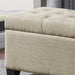 Worldwide Home Furnishings Harper-Storage Ottoman-Beige Rectangular Storage Ottoman 402-503BG