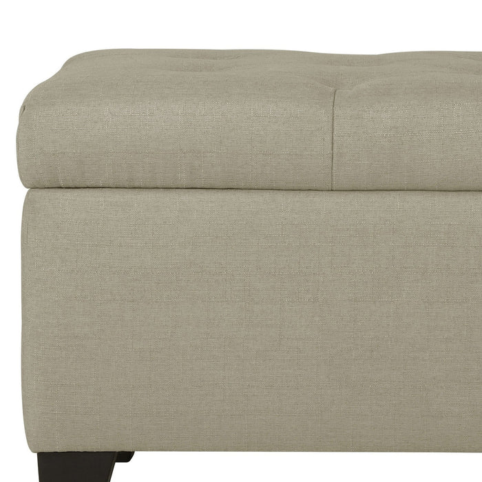 Worldwide Home Furnishings Harper-Storage Ottoman-Beige Rectangular Storage Ottoman 402-503BG