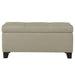 Worldwide Home Furnishings Harper-Storage Ottoman-Beige Rectangular Storage Ottoman 402-503BG
