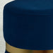 Worldwide Home Furnishings Violet-Round Ottoman-Blue Round Ottoman 402-507BLU