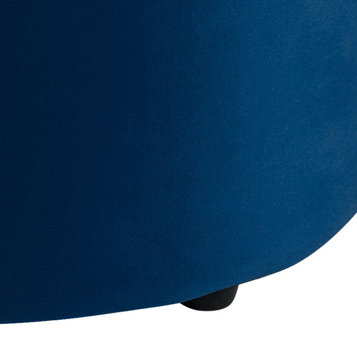 Worldwide Home Furnishings Violet-Round Ottoman-Blue Round Ottoman 402-507BLU