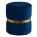 Worldwide Home Furnishings Violet-Round Ottoman-Blue Round Ottoman 402-507BLU