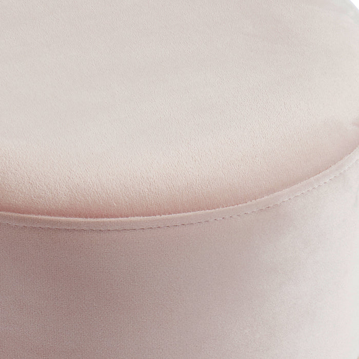 Worldwide Home Furnishings Violet-Round Ottoman-Blush Pink Round Ottoman 402-507PK