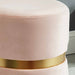 Worldwide Home Furnishings Violet-Round Ottoman-Blush Pink Round Ottoman 402-507PK